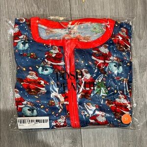 Posh Peanut Red and Blue Santa Pajama Set